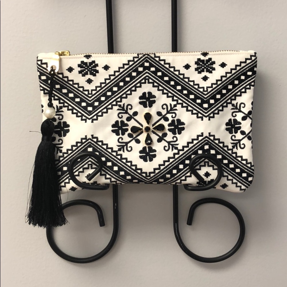 Black and white clutch